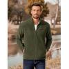 imageCOOFANDY Mens Polar Fleece Jacket Lightweight Full Zip Jackets Outdoor Hiking Casual Soft Warm Coat With PocketsArmy Green