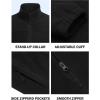 imageCOOFANDY Mens Polar Fleece Jacket Lightweight Full Zip Jackets Outdoor Hiking Casual Soft Warm Coat With PocketsBlack