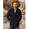 imageCOOFANDY Mens Polar Fleece Jacket Lightweight Full Zip Jackets Outdoor Hiking Casual Soft Warm Coat With PocketsBlack