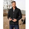 imageCOOFANDY Mens Polar Fleece Jacket Lightweight Full Zip Jackets Outdoor Hiking Casual Soft Warm Coat With PocketsBlack