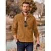 imageCOOFANDY Mens Polar Fleece Jacket Lightweight Full Zip Jackets Outdoor Hiking Casual Soft Warm Coat With PocketsLight Brown