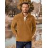 imageCOOFANDY Mens Polar Fleece Jacket Lightweight Full Zip Jackets Outdoor Hiking Casual Soft Warm Coat With PocketsLight Brown