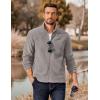 imageCOOFANDY Mens Polar Fleece Jacket Lightweight Full Zip Jackets Outdoor Hiking Casual Soft Warm Coat With PocketsLight Grey