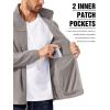imageCOOFANDY Mens Polar Fleece Jacket Lightweight Full Zip Jackets Outdoor Hiking Casual Soft Warm Coat With PocketsLight Grey