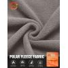 imageCOOFANDY Mens Polar Fleece Jacket Lightweight Full Zip Jackets Outdoor Hiking Casual Soft Warm Coat With PocketsLight Grey