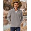 imageCOOFANDY Mens Polar Fleece Jacket Lightweight Full Zip Jackets Outdoor Hiking Casual Soft Warm Coat With PocketsLight Grey