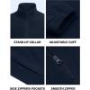 imageCOOFANDY Mens Polar Fleece Jacket Lightweight Full Zip Jackets Outdoor Hiking Casual Soft Warm Coat With PocketsNavy Blue