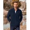 imageCOOFANDY Mens Polar Fleece Jacket Lightweight Full Zip Jackets Outdoor Hiking Casual Soft Warm Coat With PocketsNavy Blue