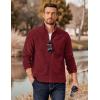 imageCOOFANDY Mens Polar Fleece Jacket Lightweight Full Zip Jackets Outdoor Hiking Casual Soft Warm Coat With PocketsWine Red
