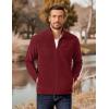 imageCOOFANDY Mens Polar Fleece Jacket Lightweight Full Zip Jackets Outdoor Hiking Casual Soft Warm Coat With PocketsWine Red