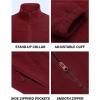 imageCOOFANDY Mens Polar Fleece Jacket Lightweight Full Zip Jackets Outdoor Hiking Casual Soft Warm Coat With PocketsWine Red