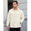 imageCOOFANDY Mens Polar Fleece Shacket Long Sleeve Casual Button Down Shirt Jacket with PocketsBeige