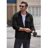imageCOOFANDY Mens Polar Fleece Shacket Long Sleeve Casual Button Down Shirt Jacket with PocketsBlack