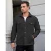 imageCOOFANDY Mens Polar Fleece Shacket Long Sleeve Casual Button Down Shirt Jacket with PocketsBlack