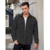 imageCOOFANDY Mens Polar Fleece Shacket Long Sleeve Casual Button Down Shirt Jacket with PocketsBlack