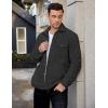 imageCOOFANDY Mens Polar Fleece Shacket Long Sleeve Casual Button Down Shirt Jacket with PocketsBlack