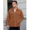 imageCOOFANDY Mens Polar Fleece Shacket Long Sleeve Casual Button Down Shirt Jacket with PocketsCamel
