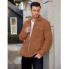 imageCOOFANDY Mens Polar Fleece Shacket Long Sleeve Casual Button Down Shirt Jacket with PocketsCamel