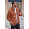 imageCOOFANDY Mens Polar Fleece Shacket Long Sleeve Casual Button Down Shirt Jacket with PocketsCamel