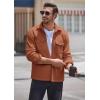 imageCOOFANDY Mens Polar Fleece Shacket Long Sleeve Casual Button Down Shirt Jacket with PocketsCamel