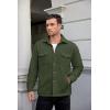 imageCOOFANDY Mens Polar Fleece Shacket Long Sleeve Casual Button Down Shirt Jacket with PocketsDark Green