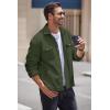 imageCOOFANDY Mens Polar Fleece Shacket Long Sleeve Casual Button Down Shirt Jacket with PocketsDark Green