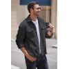 imageCOOFANDY Mens Polar Fleece Shacket Long Sleeve Casual Button Down Shirt Jacket with PocketsDark Grey