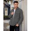 imageCOOFANDY Mens Polar Fleece Shacket Long Sleeve Casual Button Down Shirt Jacket with PocketsDark Grey