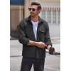 imageCOOFANDY Mens Polar Fleece Shacket Long Sleeve Casual Button Down Shirt Jacket with PocketsDark Grey
