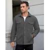 imageCOOFANDY Mens Polar Fleece Shacket Long Sleeve Casual Button Down Shirt Jacket with PocketsDark Grey