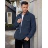 imageCOOFANDY Mens Polar Fleece Shacket Long Sleeve Casual Button Down Shirt Jacket with PocketsDark Navy