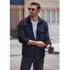 imageCOOFANDY Mens Polar Fleece Shacket Long Sleeve Casual Button Down Shirt Jacket with PocketsDark Navy