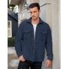 imageCOOFANDY Mens Polar Fleece Shacket Long Sleeve Casual Button Down Shirt Jacket with PocketsDark Navy