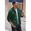 imageCOOFANDY Mens Polar Fleece Shacket Long Sleeve Casual Button Down Shirt Jacket with PocketsGreen
