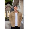 imageCOOFANDY Mens Polar Fleece Shacket Long Sleeve Casual Button Down Shirt Jacket with PocketsKhaki