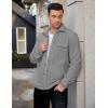 imageCOOFANDY Mens Polar Fleece Shacket Long Sleeve Casual Button Down Shirt Jacket with PocketsLight Grey
