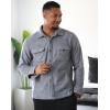 imageCOOFANDY Mens Polar Fleece Shacket Long Sleeve Casual Button Down Shirt Jacket with PocketsLight Grey