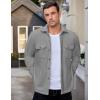 imageCOOFANDY Mens Polar Fleece Shacket Long Sleeve Casual Button Down Shirt Jacket with PocketsLight Grey