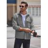 imageCOOFANDY Mens Polar Fleece Shacket Long Sleeve Casual Button Down Shirt Jacket with PocketsLight Grey