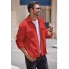 imageCOOFANDY Mens Polar Fleece Shacket Long Sleeve Casual Button Down Shirt Jacket with PocketsRedorange