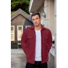 imageCOOFANDY Mens Polar Fleece Shacket Long Sleeve Casual Button Down Shirt Jacket with PocketsWine Red