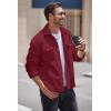 imageCOOFANDY Mens Polar Fleece Shacket Long Sleeve Casual Button Down Shirt Jacket with PocketsWine Red