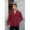 imageCOOFANDY Mens Polar Fleece Shacket Long Sleeve Casual Button Down Shirt Jacket with PocketsWine Red