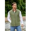 imageCOOFANDY Mens Polar Fleece Vest Lightweight Sleeveless Jacket Warm Zip up Outerwear Vests with Zipper Pockets for HikingArmy Green
