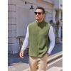 imageCOOFANDY Mens Polar Fleece Vest Lightweight Sleeveless Jacket Warm Zip up Outerwear Vests with Zipper Pockets for HikingArmy Green