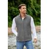 imageCOOFANDY Mens Polar Fleece Vest Lightweight Sleeveless Jacket Warm Zip up Outerwear Vests with Zipper Pockets for HikingHeather Grey