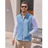 imageCOOFANDY Mens Polar Fleece Vest Lightweight Sleeveless Jacket Warm Zip up Outerwear Vests with Zipper Pockets for HikingLake Blue