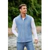 imageCOOFANDY Mens Polar Fleece Vest Lightweight Sleeveless Jacket Warm Zip up Outerwear Vests with Zipper Pockets for HikingLake Blue