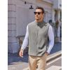 imageCOOFANDY Mens Polar Fleece Vest Lightweight Sleeveless Jacket Warm Zip up Outerwear Vests with Zipper Pockets for HikingLight Grey