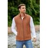imageCOOFANDY Mens Polar Fleece Vest Lightweight Sleeveless Jacket Warm Zip up Outerwear Vests with Zipper Pockets for HikingTerracotta